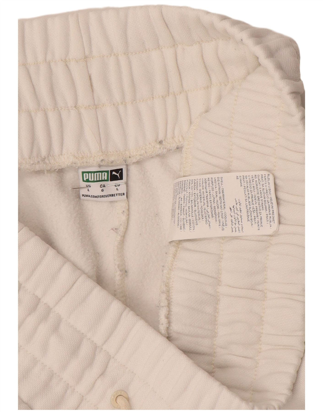 PUMA Pantalon de survêtement pour homme en coton blanc Taille L