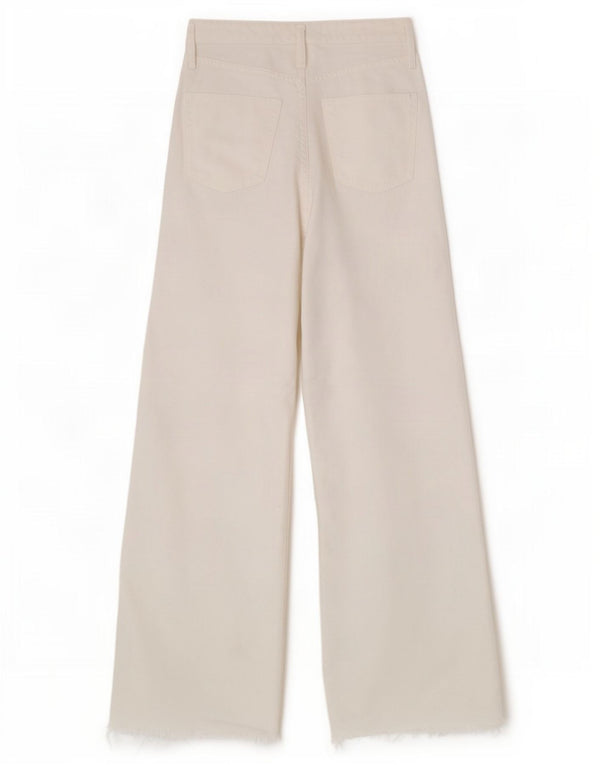 Zara Jean taille haute pour femme, jambe large, EU 36 XS W26 L32, coton blanc