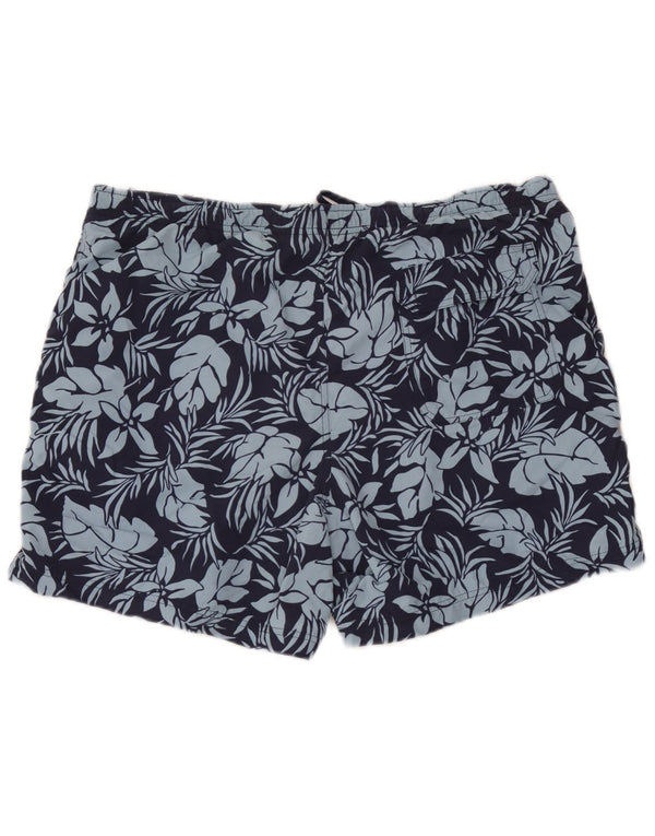 L.L.Bean Short de Bain Homme Grand Nylon Floral Bleu Marine