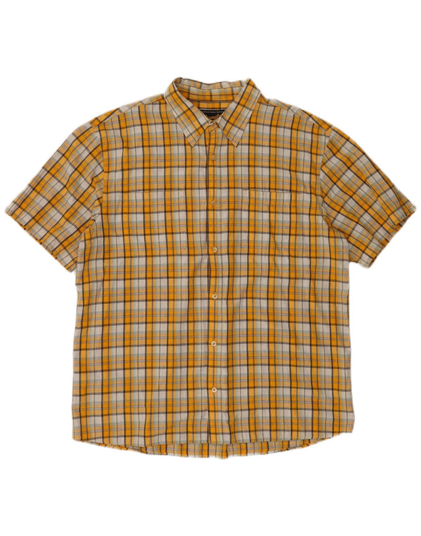 Wrangler Chemise à manches courtes pour homme 2XL en coton à carreaux jaune