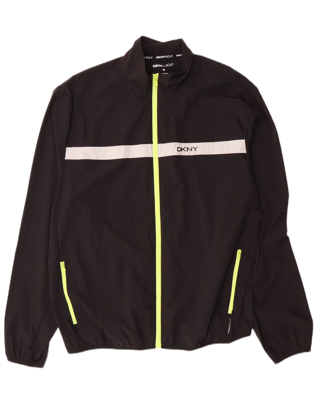 Dkny Veste de survêtement graphique de golf pour homme XL Noir Colorblock Polyamide