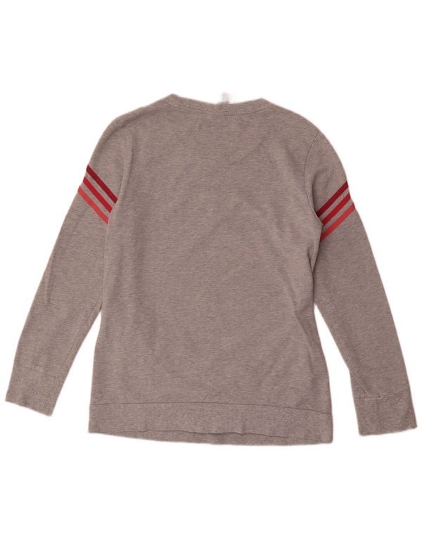 Adidas Sweat-shirt pour femme UK 12/14 Gris moyen chiné en coton
