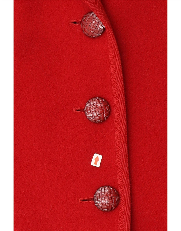 Genny Veste blazer surdimensionnée à 3 boutons pour femme UK 10 Petite laine rouge
