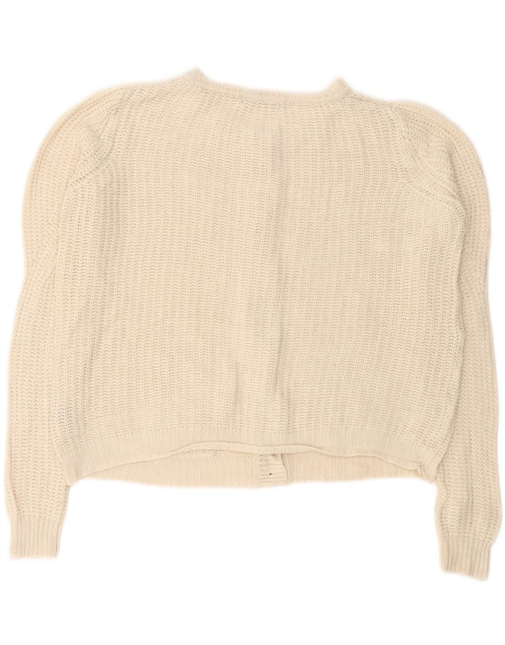 Marks & Spencer Pull cardigan court pour femme UK 10 Small Blanc cassé