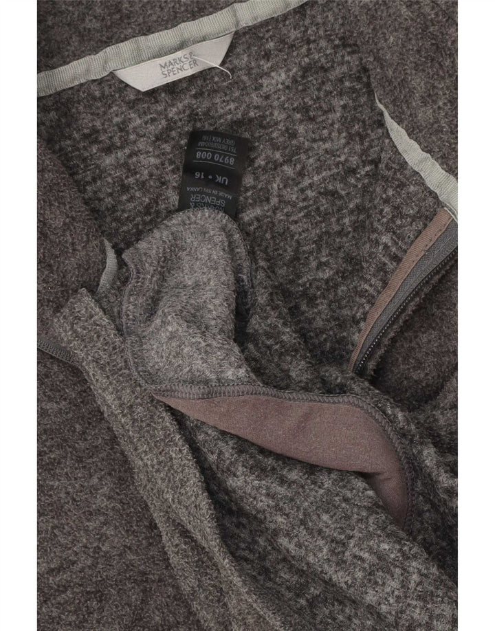 Marks & Spencer Veste polaire pour femme UK 16 Large Gris Polyester