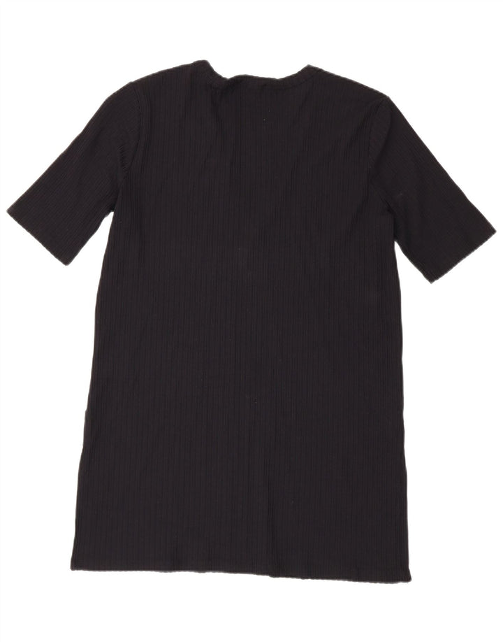 Zara Robe T-Shirt Femme UK 14 Moyen Noir