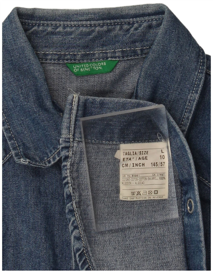 BENETTON Chemise en Jean Garçon 9-10 ans Grand Bleu Coton