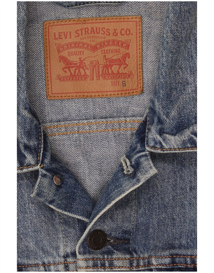 Levi's Veste en Jean Femme UK 10 Petit Bleu Coton
