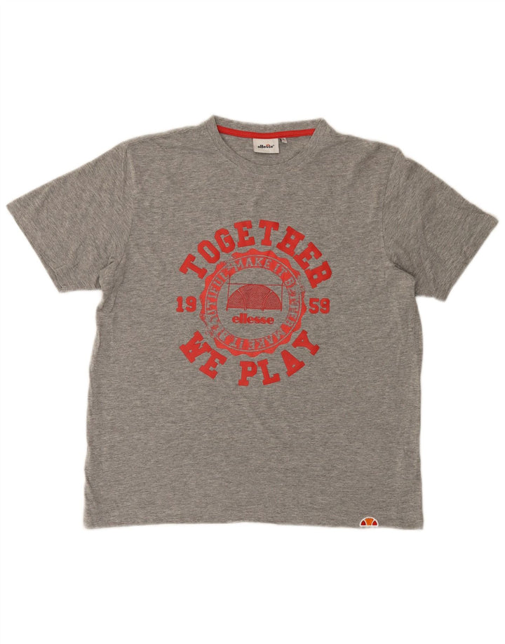 Ellesse T-Shirt Graphique Homme Gris Moyen Coton