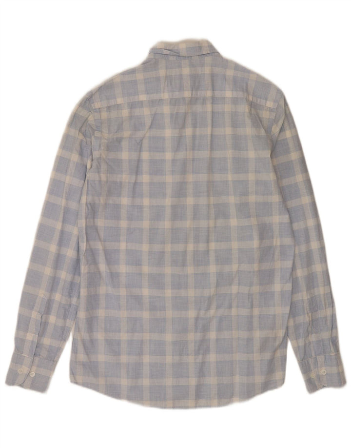 Massimo Dutti Chemise Homme Bleu Moyen Carreaux Coton