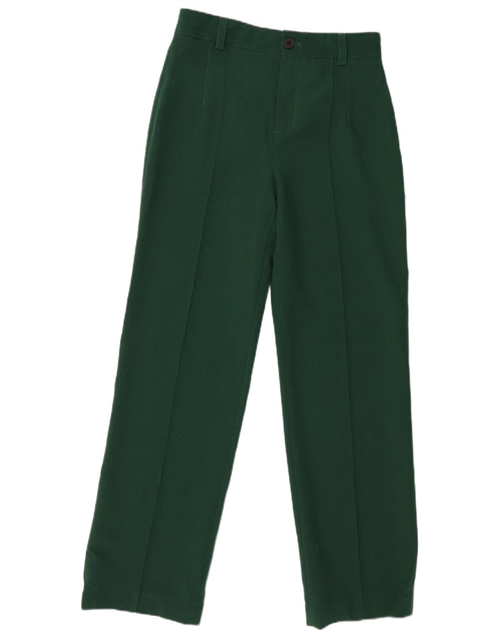 Pantalon décontracté droit Zara Femme Moyen W28 L31 Vert Polyester