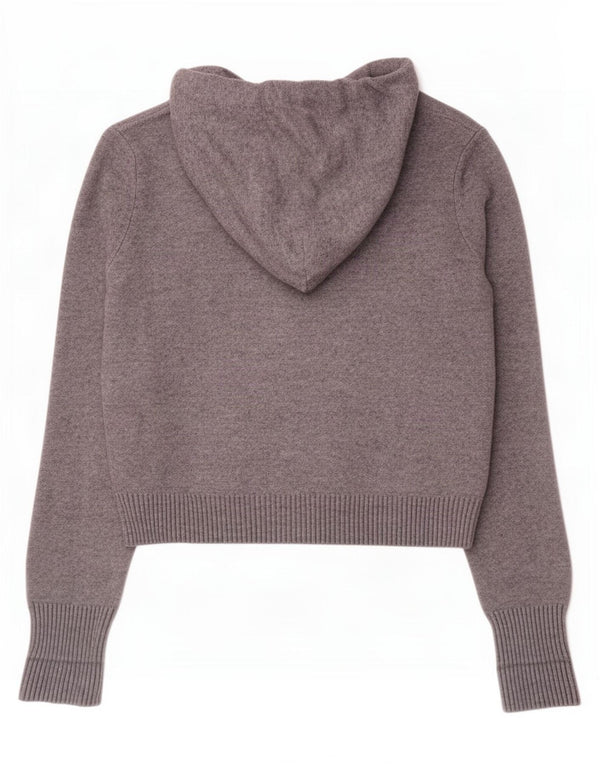 Zara Pull court à capuche pour femme UK 10 Petit Gris