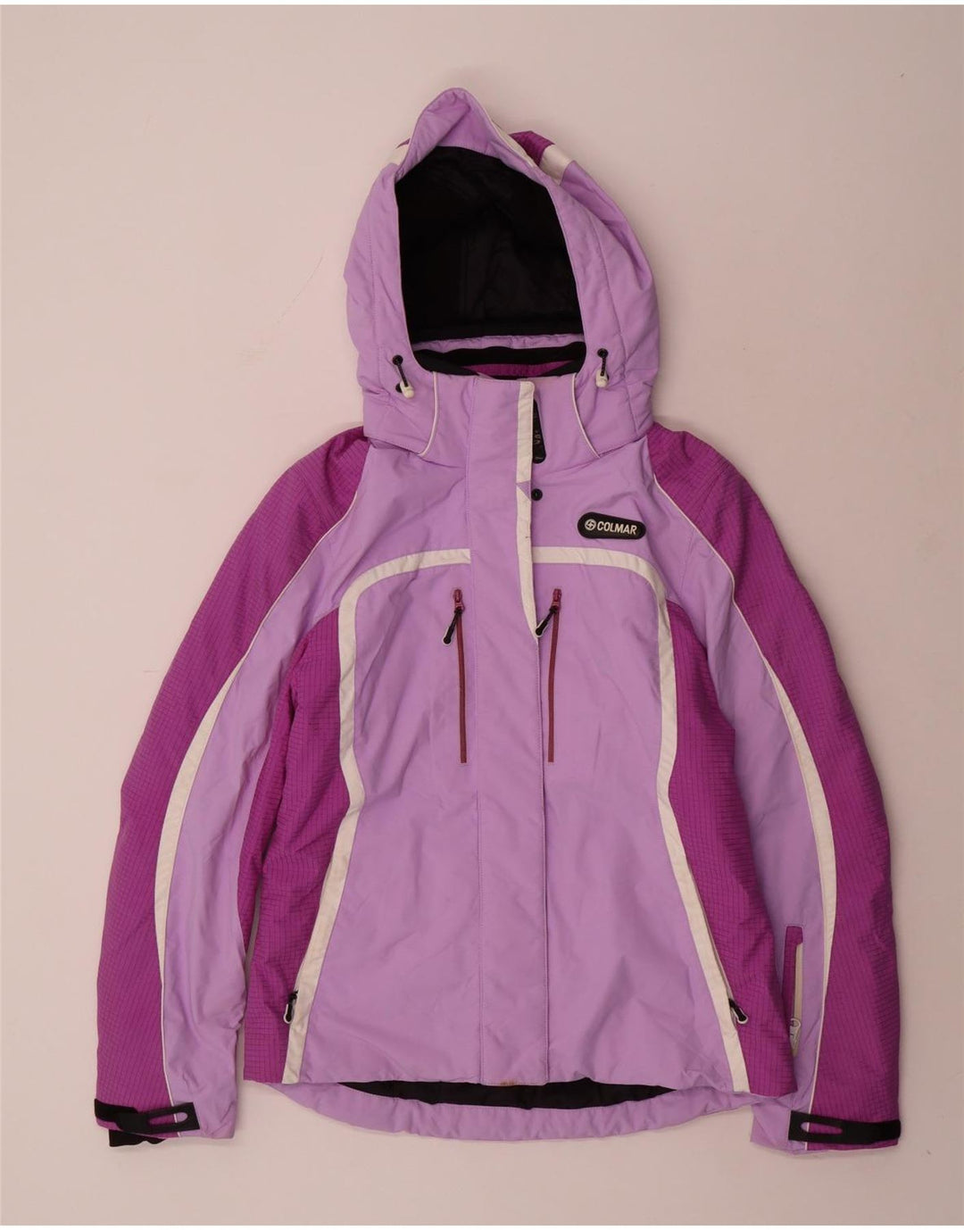 Colmar Veste de ski à capuche pour femme EU 44 Violet moyen Colourblock