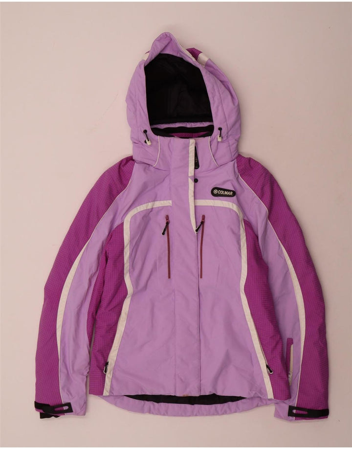 Colmar Veste de ski à capuche pour femme EU 44 Violet moyen Colourblock