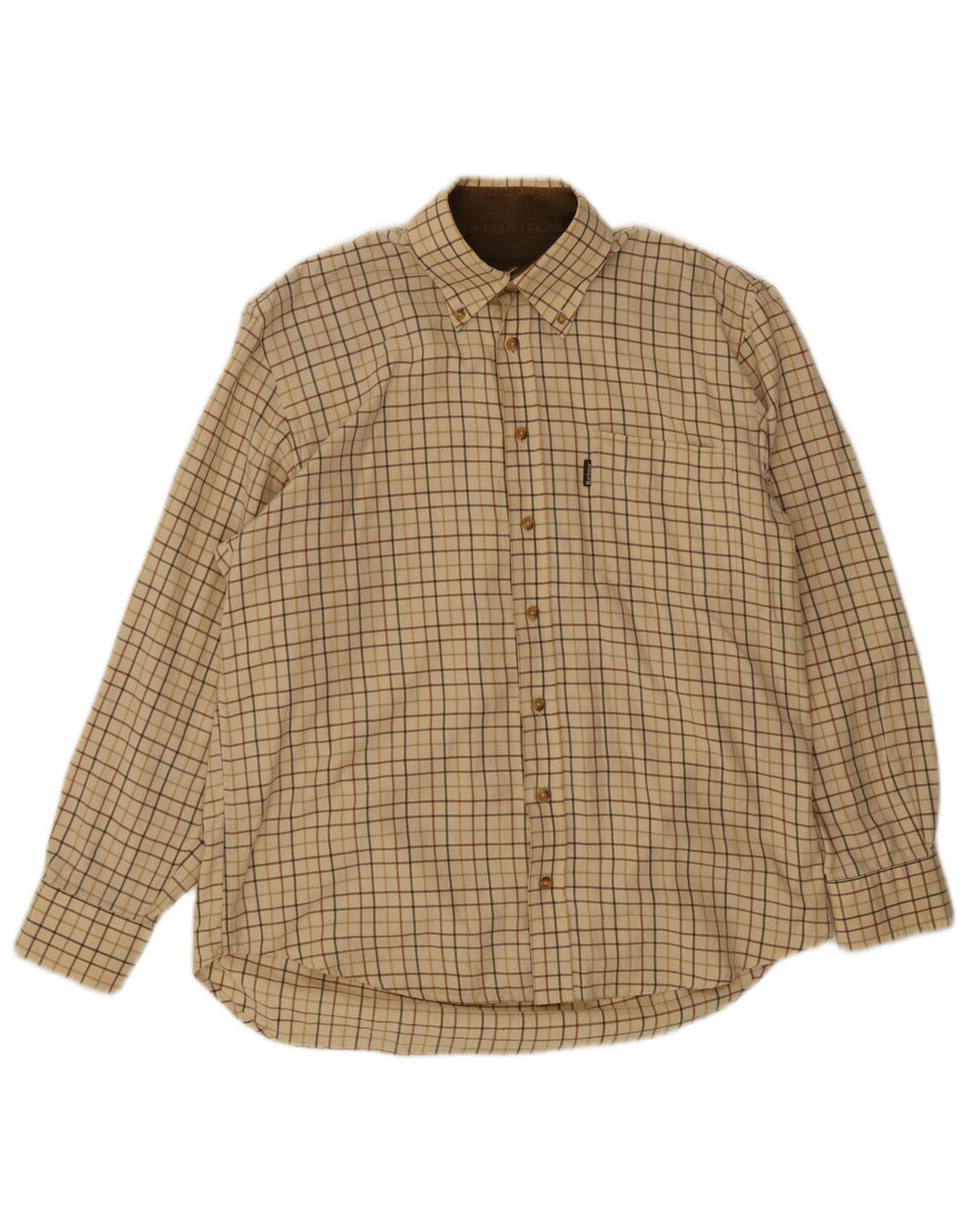 Barbour Chemise en flanelle pour hommes Grand coton à carreaux beige