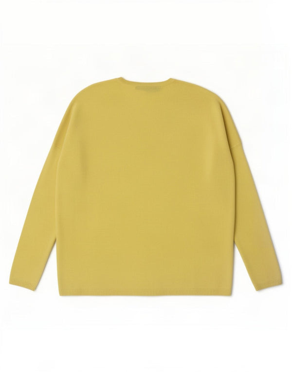 Zara Pull surdimensionné à col bateau pour femme UK 10 Petit Jaune