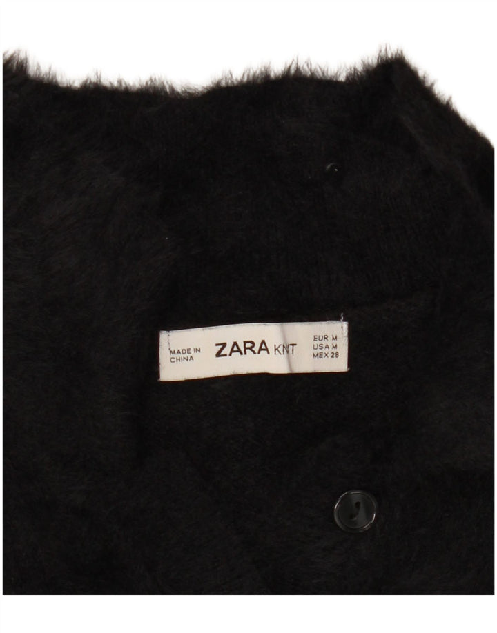 ZARA Pull à col polo pour femme UK 14 Noir moyen