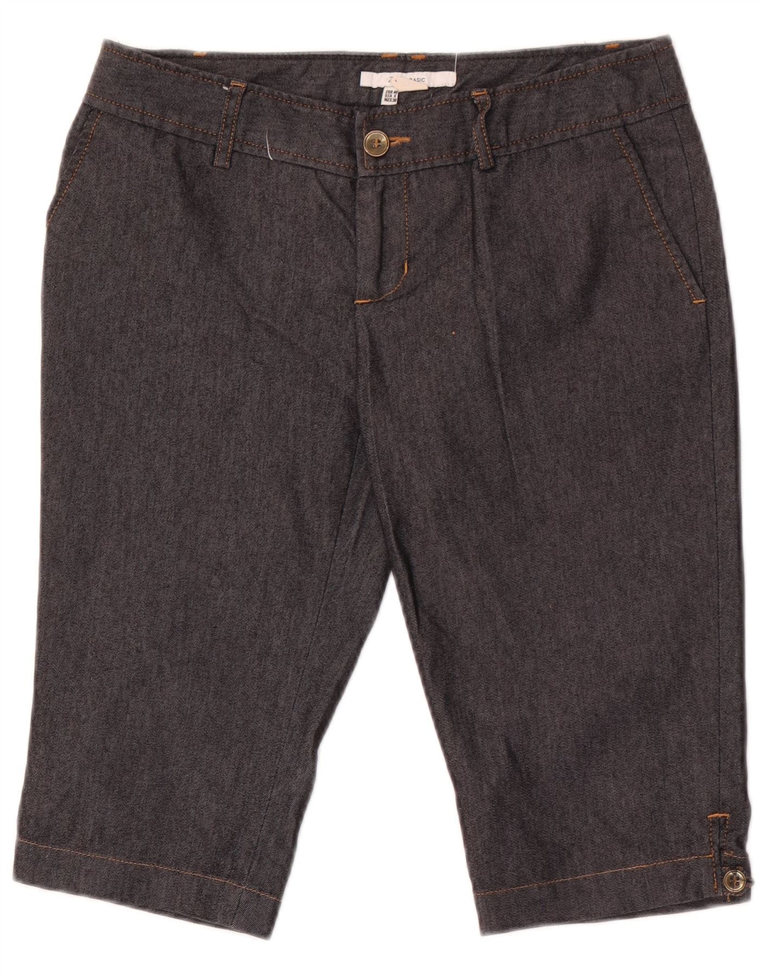 Zara Bermuda Chino Femme EU 40 Medium W30 Coton Noir