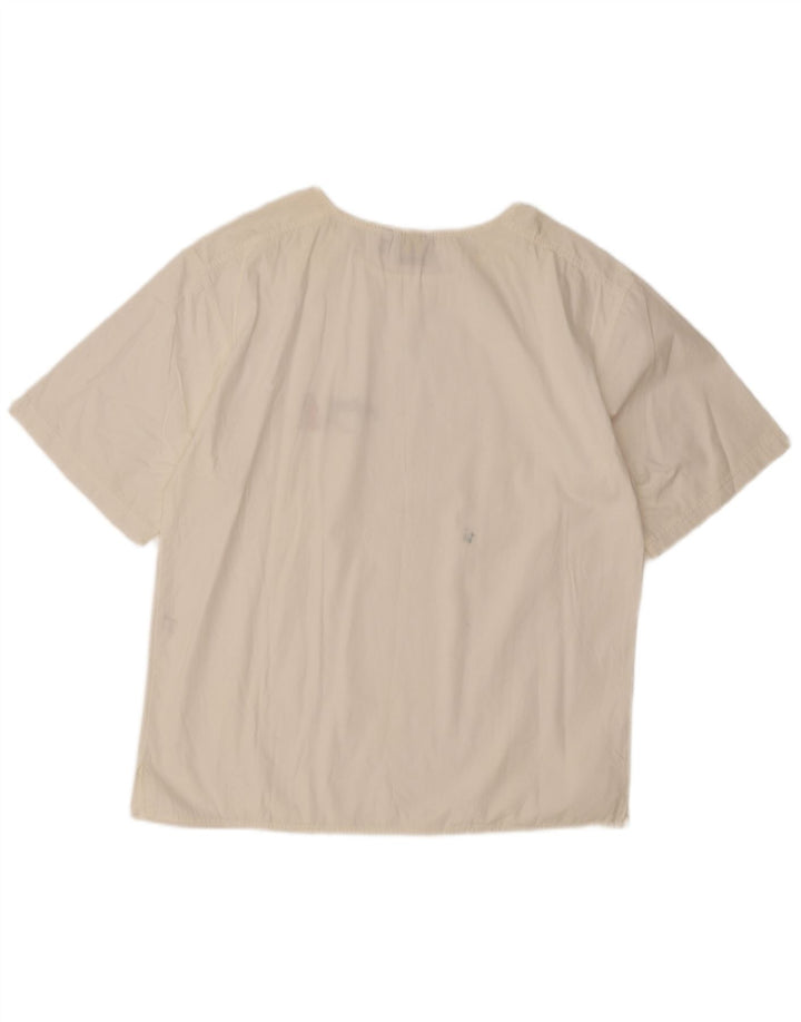 Enrico Coveri Chemisier surdimensionné pour femme UK 10 Petit coton blanc