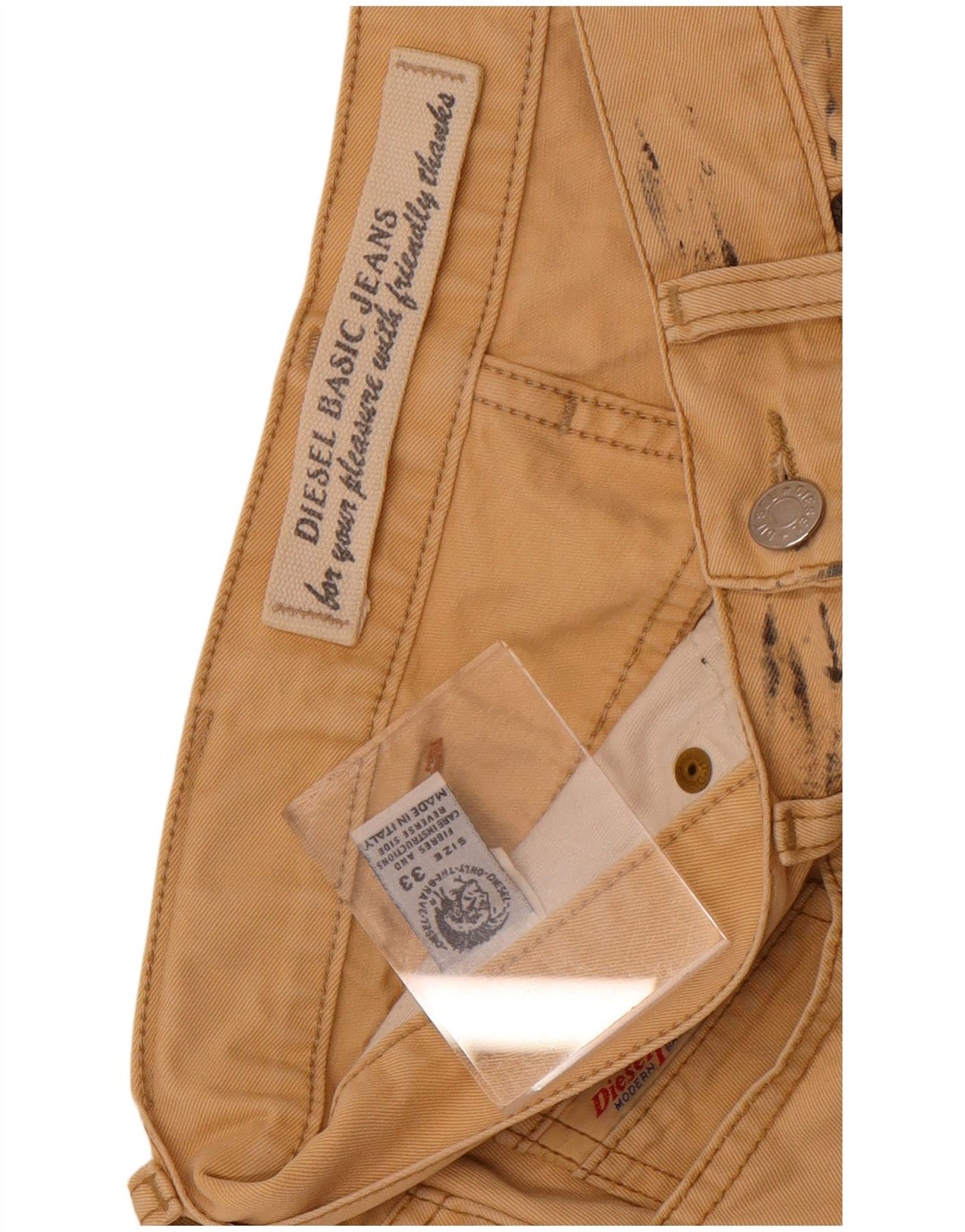 Diesel Pantalon Casual Homme W33 L28 Beige Coton