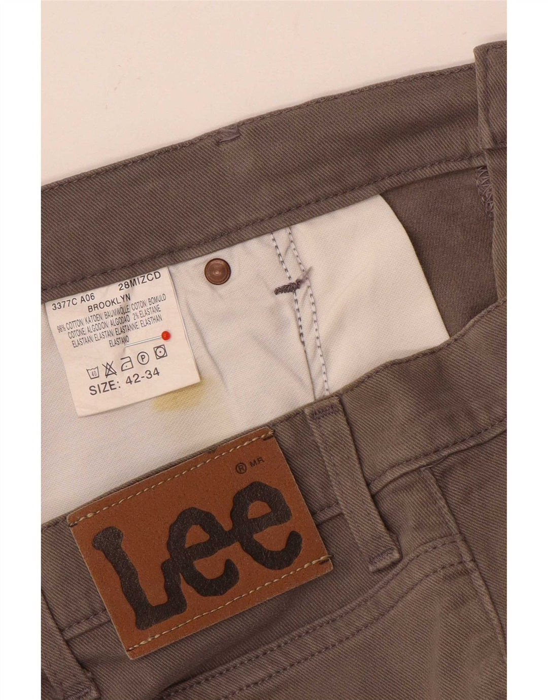 Lee Jean Droit Brooklyn Femme W42 L30 Gris Coton