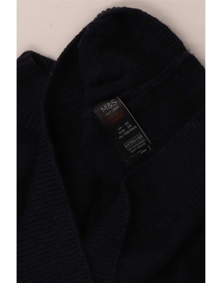 Marks & Spencer Pull col roulé pour femme UK 10 Small Bleu marine