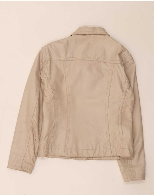 veste en cuir femme vintage UK 14 Beige moyen