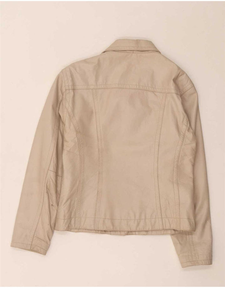 veste en cuir femme vintage UK 14 Beige moyen