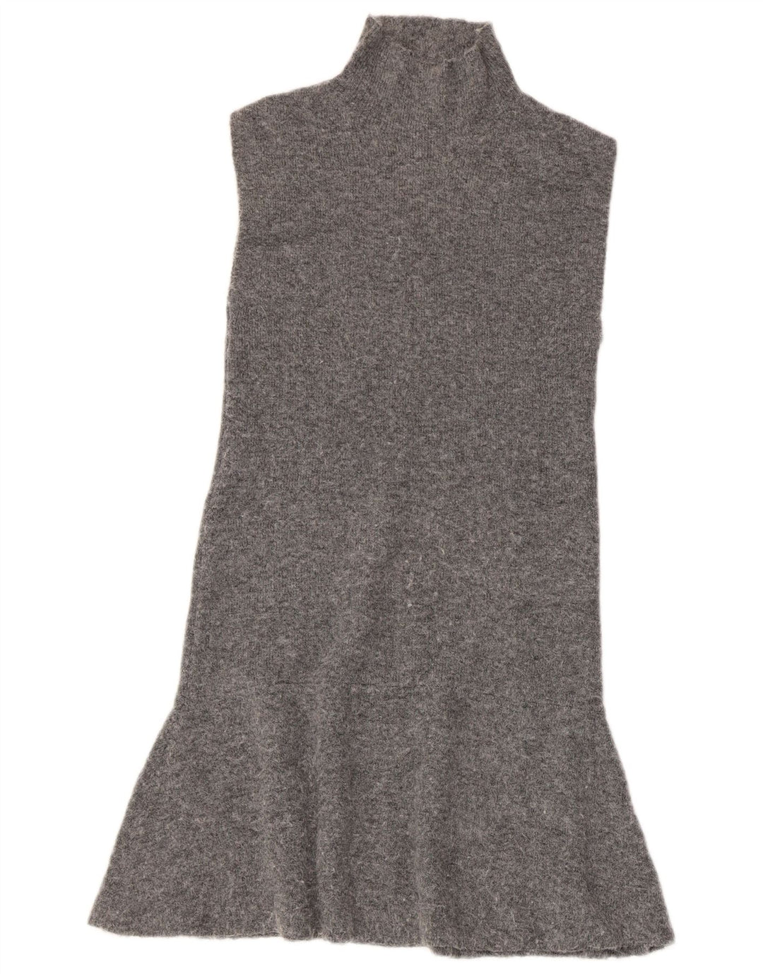 Zara Femme Robe Pull Sans Manches UK 8 Petit Gris Polyester