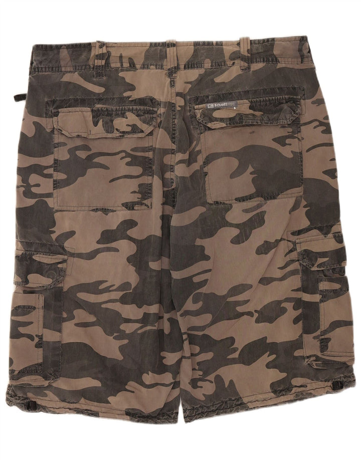Schott Short Cargo W34 Large Marron Camouflage Homme