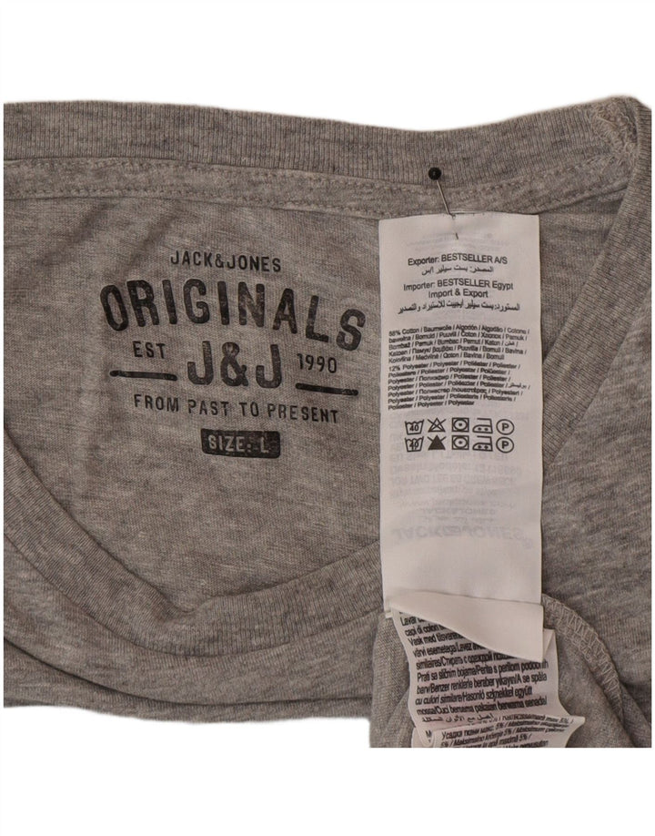 Jack & Jones T-Shirt Graphique Homme Grand Gris Coton
