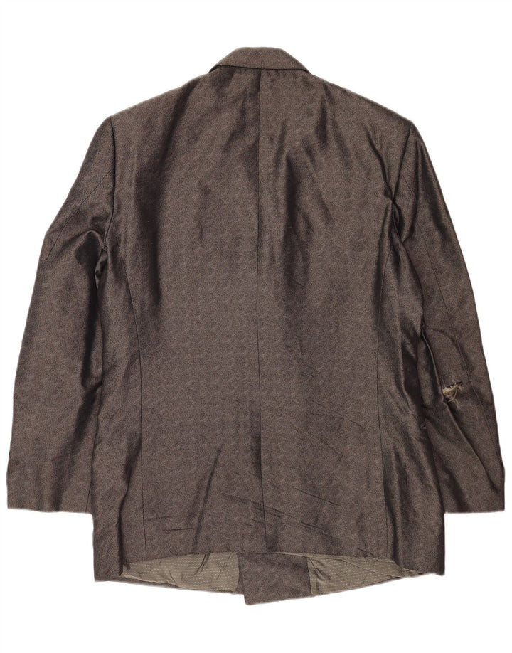 Pal Zileri Veste Blazer Double Boutonnage Homme IT 50 Grand Chevron Gris Soie