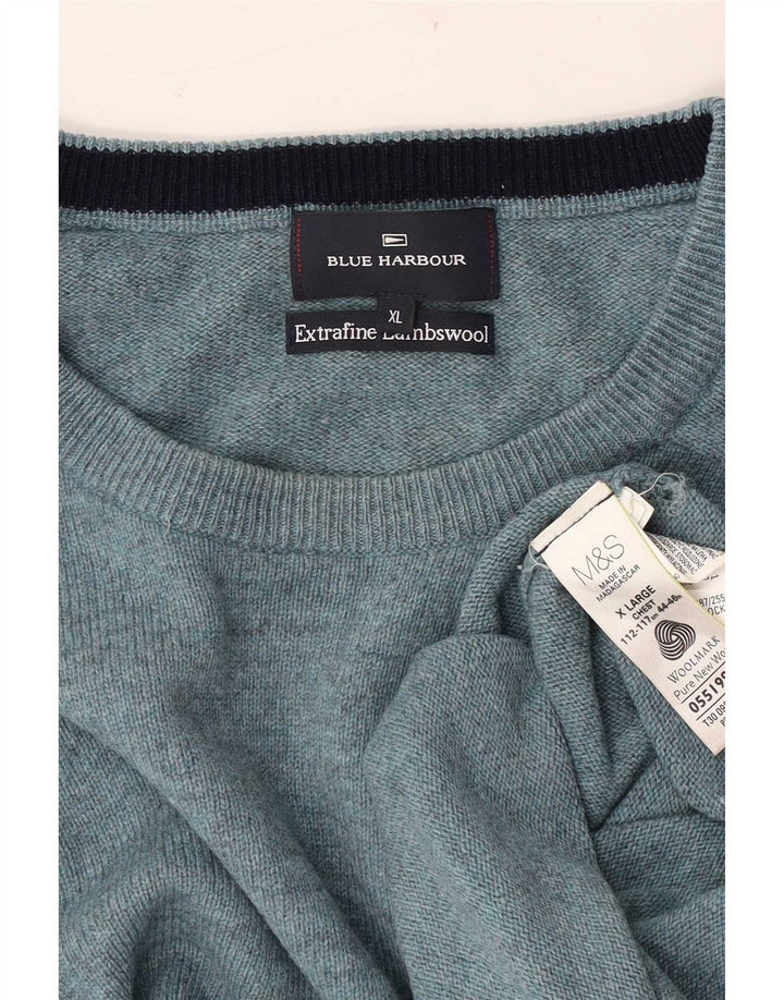 Marks & Spencer Pull à col rond Blue Harbour pour homme XL Bleu