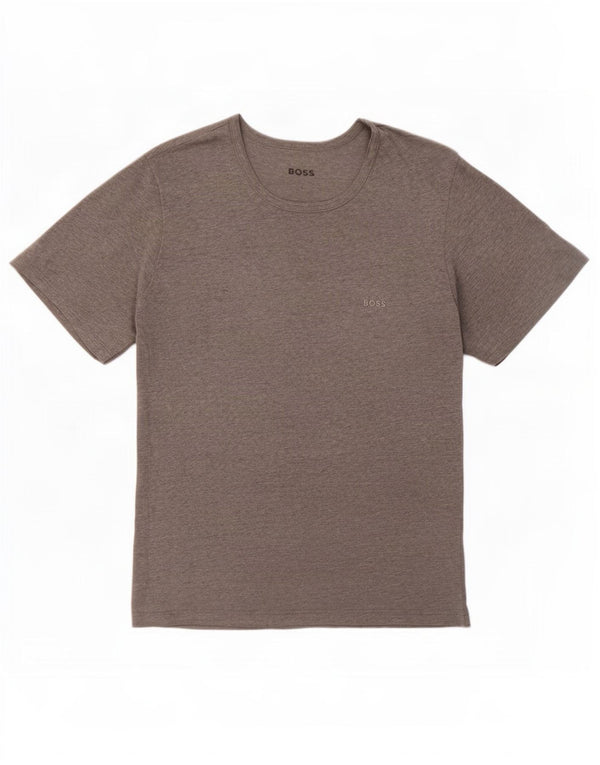 Hugo Boss Hommes T-Shirt Top Large Gris Moucheté