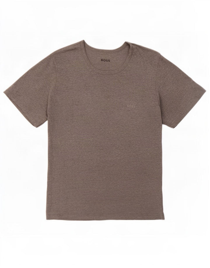 Hugo Boss Hommes T-Shirt Top Large Gris Moucheté