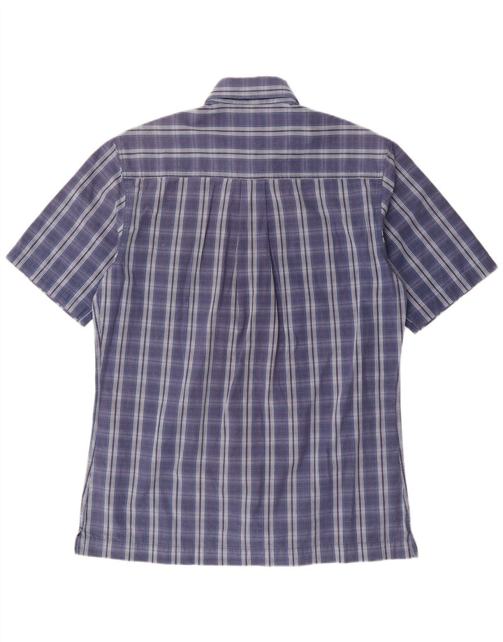 Timberland Chemise à manches courtes pour homme en coton à petits carreaux bleus