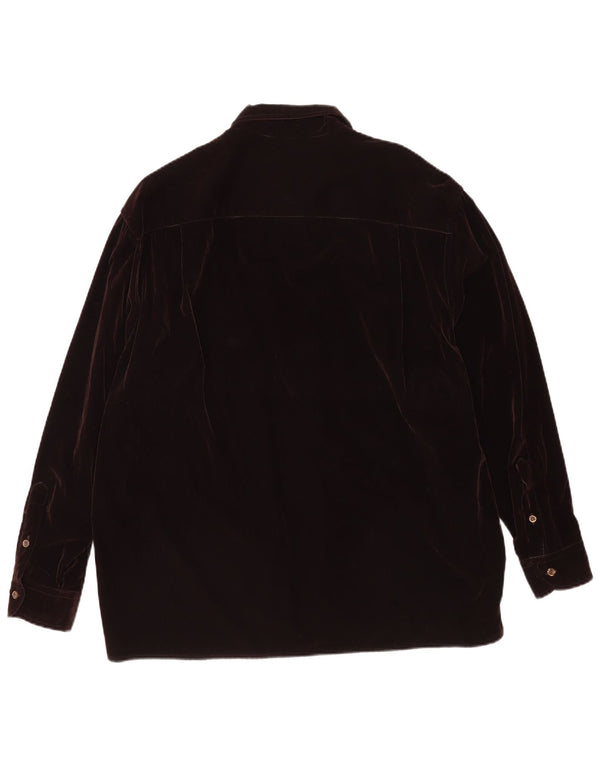 Pal Zileri Chemise en velours côtelé pour homme 2XL Marron Viscose