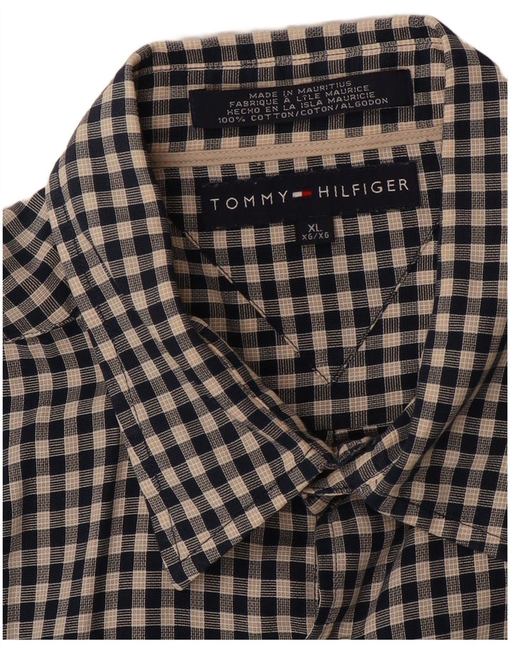 TOMMY HILFIGER Chemise Homme XL Noir Carreaux Coton