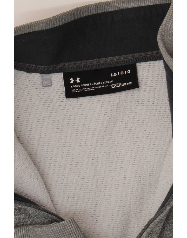 Under Armour Cold Gear Sweat-shirt à col zippé pour homme Taille L Gris chiné