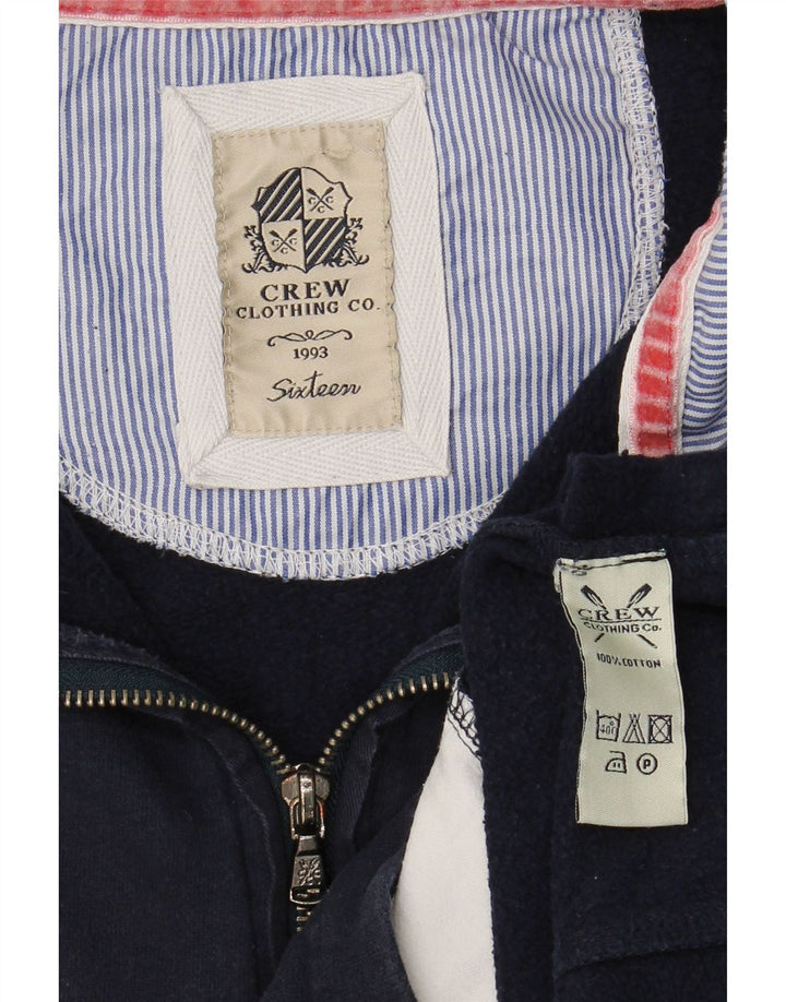 CREW CLOTHING Sweat-shirt à col zippé pour femme UK 16 Large Bleu marine