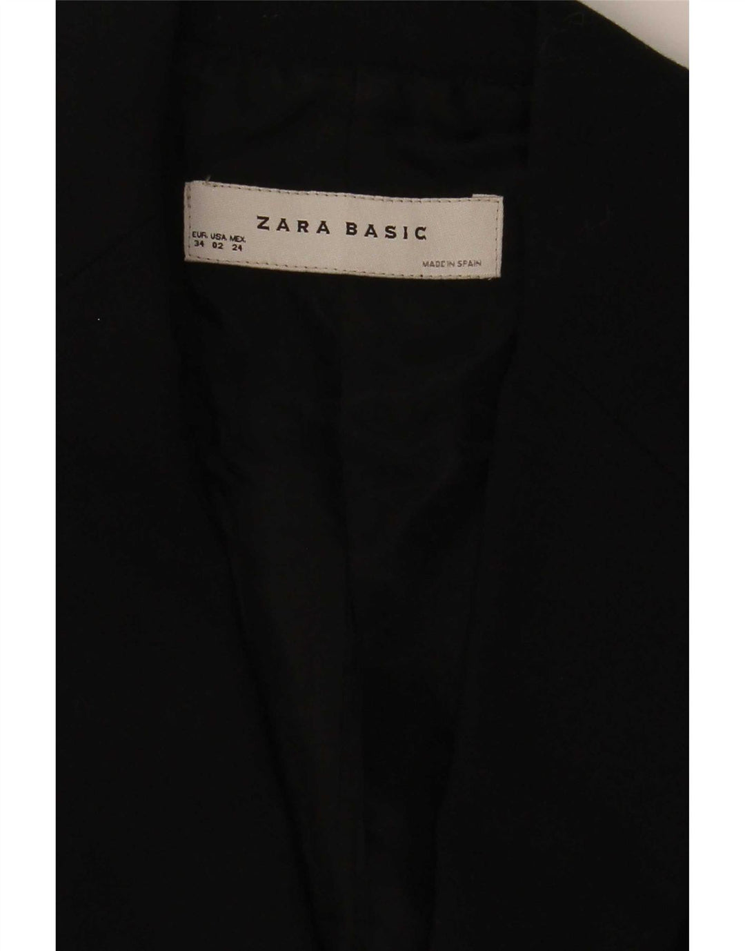 Zara Veste Blazer 1 Bouton Femme EU 34 2XS Noir