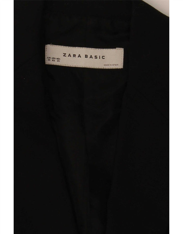 Zara Veste Blazer 1 Bouton Femme EU 34 2XS Noir