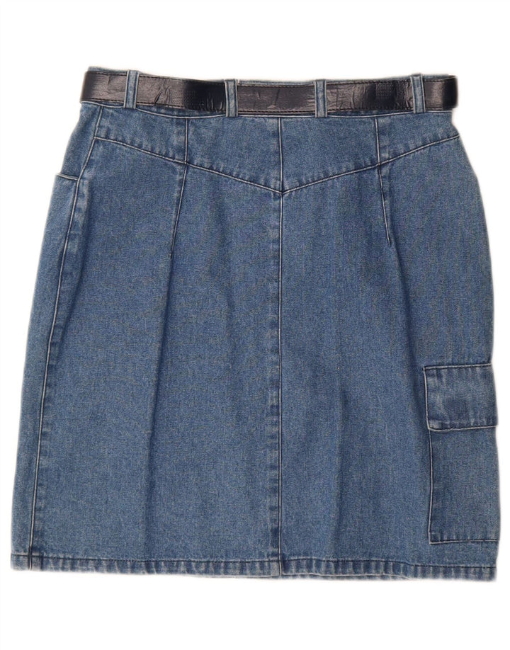 vintage Femme Denim Cargo Jupe IT 42 Moyen W28 Coton Bleu