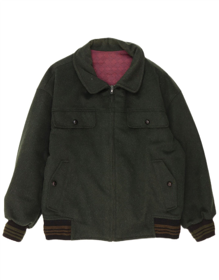 vintage Mens Bomber Jacket UK 40 Grand Colorblock Vert