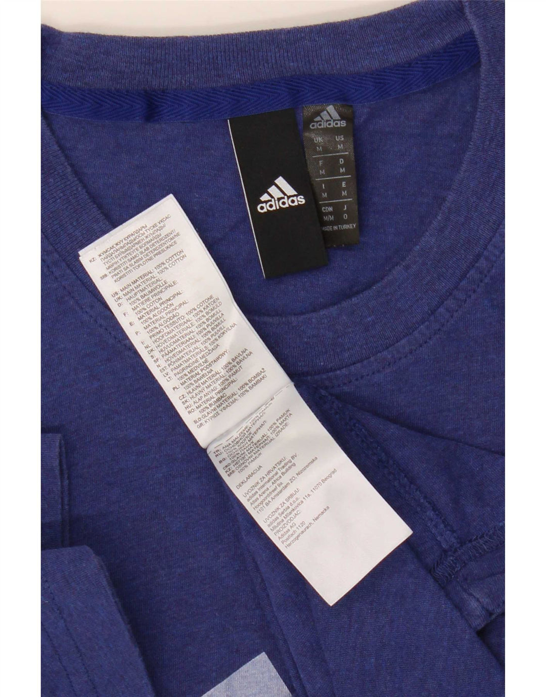 Adidas T-Shirt Graphique Homme Bleu Moyen Coton