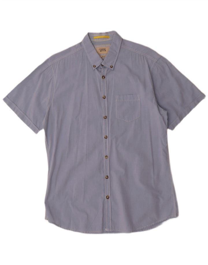 Camel Active Chemise ajustée à manches courtes pour hommes, grand bleu