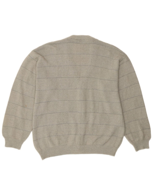 Demiro Pull Cardigan Homme IT 54 XL Gris Géométrique Coton