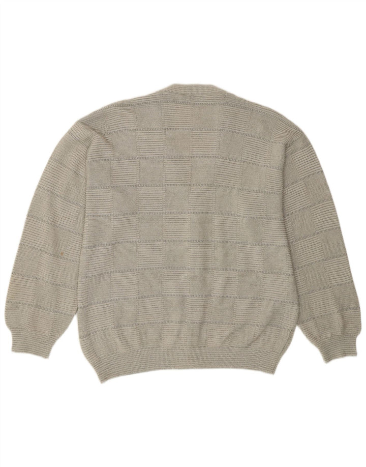 Demiro Pull Cardigan Homme IT 54 XL Gris Géométrique Coton