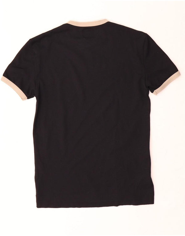 Energie T-Shirt Femme Top UK 12 Medium Noir Colorblock Nylon