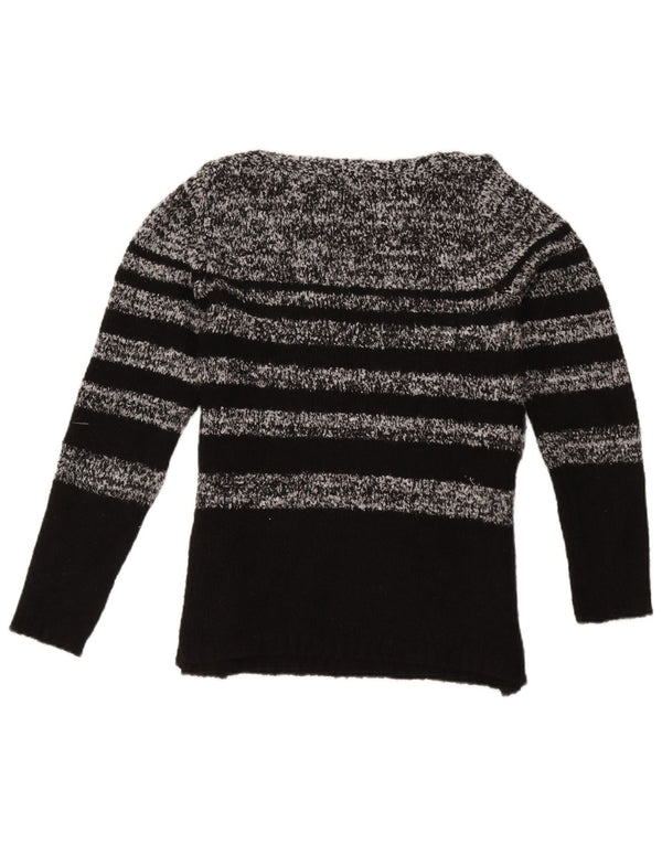 M&Co Pull col bateau pour femme UK 12 Acrylique rayé noir moyen